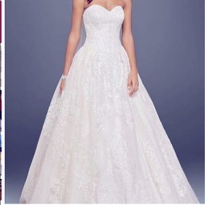 Oleg Cassini Ivory Strapless Ball Gown